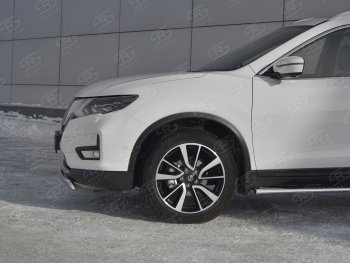 11 549 р. Защита переднего бампера (Ø75x42 мм, нержавейка) Russtal Nissan X-trail 3 T32 дорестайлинг (2013-2018)  с доставкой в г. Воронеж. Увеличить фотографию 3