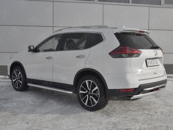 11 549 р. Защита заднего бампера (Ø75x42 мм, нержавейка) Russtal Nissan X-trail 3 T32 рестайлинг (2017-2022)  с доставкой в г. Воронеж. Увеличить фотографию 2