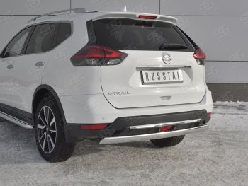 11 549 р. Защита заднего бампера (Ø75x42 мм, нержавейка) Russtal Nissan X-trail 3 T32 рестайлинг (2017-2022)  с доставкой в г. Воронеж. Увеличить фотографию 4