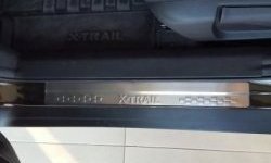 2 399 р. Накладки на порожки автомобиля СТ v2 Nissan X-trail 3 T32 рестайлинг (2017-2022)  с доставкой в г. Воронеж. Увеличить фотографию 2