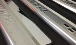 2 399 р. Накладки на порожки автомобиля СТ v2 Nissan X-trail 3 T32 рестайлинг (2017-2022)  с доставкой в г. Воронеж. Увеличить фотографию 5