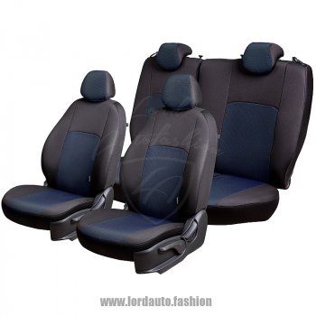 7 549 р. Чехлы для сидений Lord Autofashion Дублин (жаккард)  Nissan X-trail  2 T31 (2007-2015) дорестайлинг, рестайлинг (Черный, вставка Ёж Синий)  с доставкой в г. Воронеж. Увеличить фотографию 2