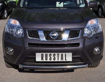 15 299 р. Защита переднего бампера (Ø76 мм, нержавейка) SLITKOFF  Nissan X-trail  2 T31 (2010-2015) рестайлинг  с доставкой в г. Воронеж. Увеличить фотографию 2