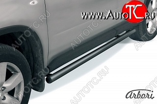 6 119 р. Защита штатных порогов Arbori (черная, d57 mm). Nissan X-trail 2 T31 дорестайлинг (2007-2011)  с доставкой в г. Воронеж