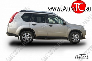 11 609 р. Защита штатных порогов Arbori (нержавейка, d57 mm). Nissan X-trail 2 T31 дорестайлинг (2007-2011)  с доставкой в г. Воронеж