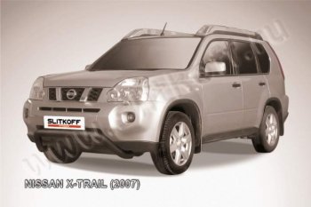 20 999 р. Кенгурятник d76 низкий мини Nissan X-trail 2 T31 дорестайлинг (2007-2011) (Цвет: серебристый)  с доставкой в г. Воронеж. Увеличить фотографию 1