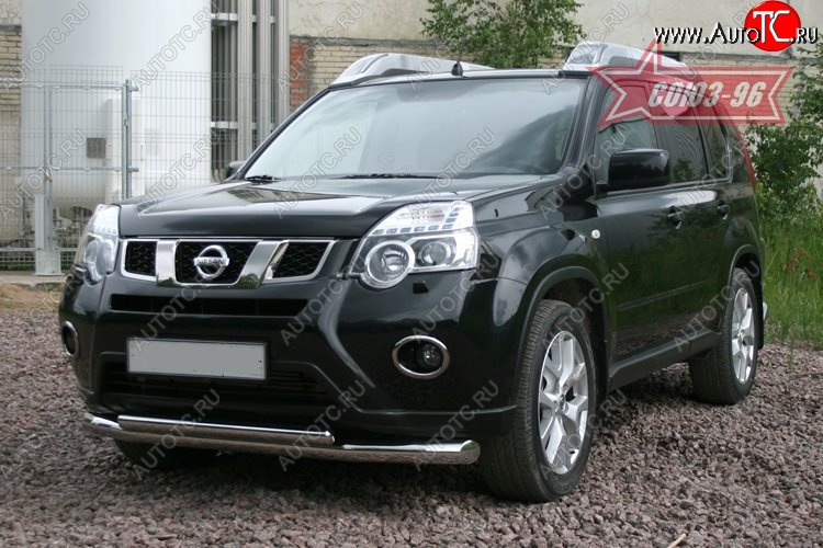 19 664 р. Защита переднего бампера двойная Souz-96 (d76/60)  Nissan X-trail  2 T31 (2010-2015) рестайлинг  с доставкой в г. Воронеж