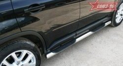Защита порогов с проступью Souz-96 (d76) Nissan X-trail  2 T31 (2007-2015) дорестайлинг, рестайлинг