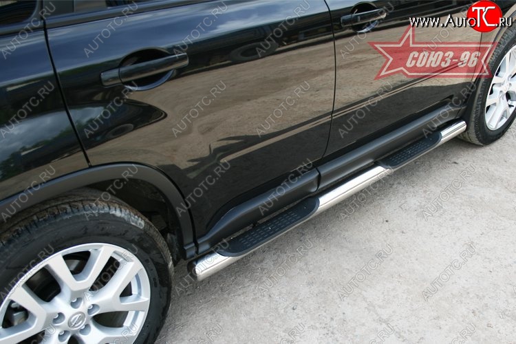 17 954 р. Защита порогов с проступью Souz-96 (d76)  Nissan X-trail  2 T31 (2007-2015) дорестайлинг, рестайлинг  с доставкой в г. Воронеж