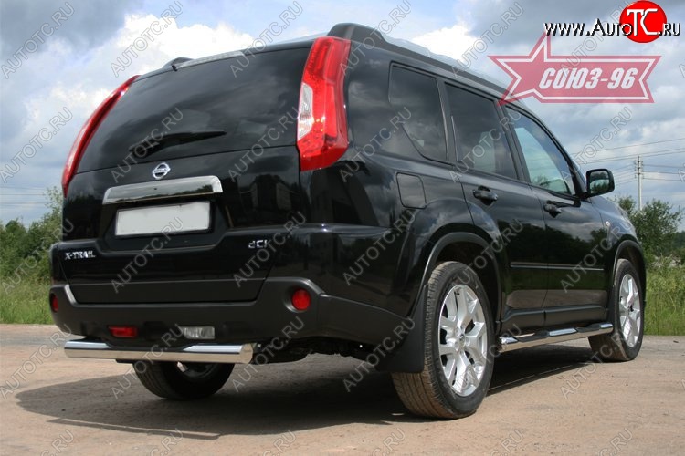 14 219 р. Защита заднего бампера с проступью Souz-96 (d76) Nissan X-trail 2 T31 рестайлинг (2010-2015)  с доставкой в г. Воронеж
