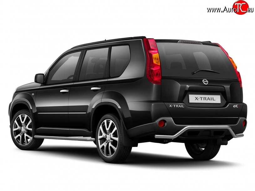 5 499 р. Защита заднего бампера из трубы диаметром 51 мм Petroil Tuning  Nissan X-trail  2 T31 (2007-2011) дорестайлинг  с доставкой в г. Воронеж