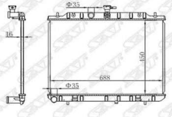 Радиатор двигателя (пластинчатый, 2.0D, МКПП/АКПП) SAT Nissan X-trail 2 T31 дорестайлинг (2007-2011)