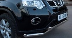 17 649 р. Защита переднего бампера (2 трубыØ63 мм, нержавейка) SLITKOFF  Nissan X-trail  2 T31 (2010-2015) рестайлинг  с доставкой в г. Воронеж. Увеличить фотографию 2