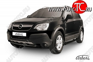 5 399 р. Защита переднего бампера Arbori (низкая, черная, 1 труба d57 mm). Opel Antara (2006-2010)  с доставкой в г. Воронеж