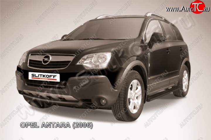 4 549 р. Защита переднего бампер Slitkoff Opel Antara (2006-2010) (Цвет: серебристый)  с доставкой в г. Воронеж
