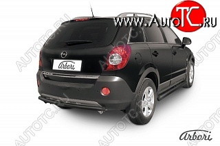 5 399 р. Защита заднего бампера Arbori (черная, 1 труба d57 mm).  Opel Antara (2006-2010)  с доставкой в г. Воронеж