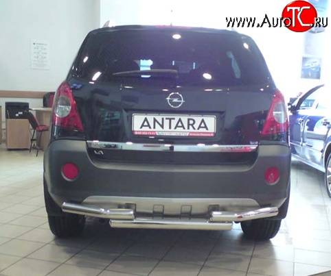 11 899 р. Защита заднего бампера d63.5 мм Металл Дизайн  Opel Antara (2006-2010) (полированная нержавейка)  с доставкой в г. Воронеж