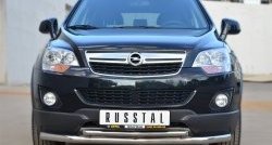 16 949 р. Защита переднего бампера (2 трубыØ63 и 42 мм, нержавейка) SLITKOFF  Opel Antara (2010-2015) рестайлинг  с доставкой в г. Воронеж. Увеличить фотографию 2
