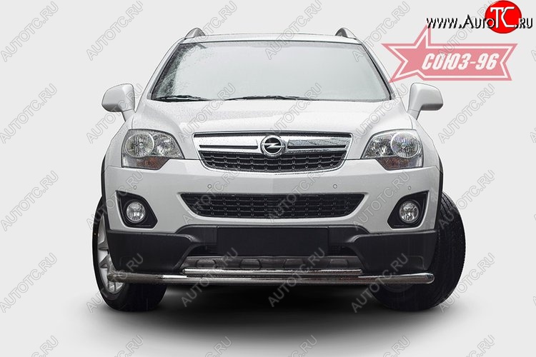 22 229 р. Защита переднего бампера двойная Souz-96 (d60/42)  Opel Antara (2010-2015) рестайлинг  с доставкой в г. Воронеж