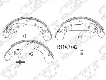 1 599 р. Колодки тормозные SAT (задние)  Opel Astra ( F,  H,  H GTC) - Zafira ( A,  В)  с доставкой в г. Воронеж. Увеличить фотографию 1