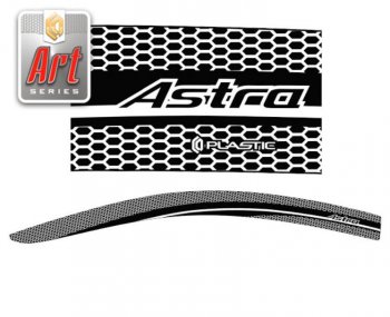 Дефлектора окон CA-Plastic Opel Astra  H GTC (2004-2011) хэтчбек 3 дв. дорестайлинг, хэтчбек 3 дв. рестайлинг (Серия Art черная, Без хром.молдинга)