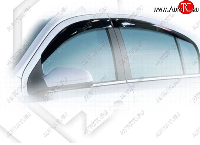 2 079 р. Дефлектора окон CA-Plastiс Opel Astra H седан дорестайлинг (2004-2007) (Classic полупрозрачный)  с доставкой в г. Воронеж