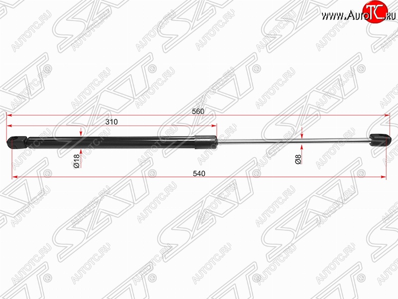 739 р. Газовый упор капота SAT Opel Astra H хэтчбек 5дв дорестайлинг (2004-2007)  с доставкой в г. Воронеж