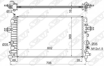 4 999 р. Радиатор двигателя SAT Opel Astra H универсал (2004-2007)  с доставкой в г. Воронеж. Увеличить фотографию 1