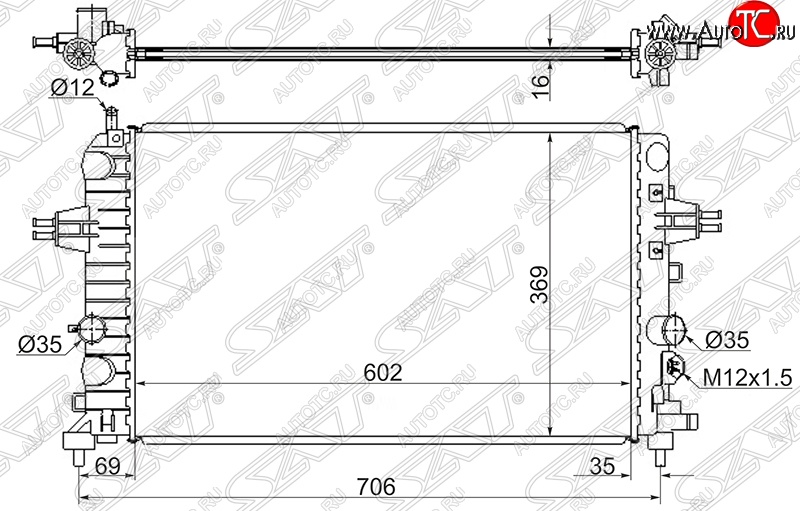 4 999 р. Радиатор двигателя SAT Opel Astra H универсал (2004-2007)  с доставкой в г. Воронеж