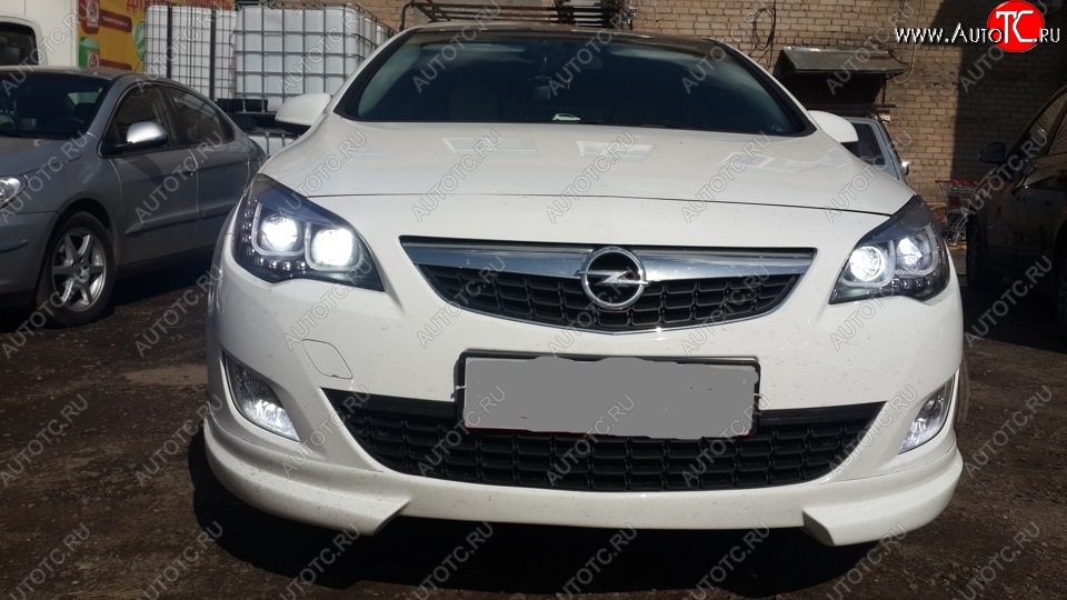 5 499 р. Накладка на передний бампер RIEGER Opel Astra J хэтчбек 5 дв. дорестайлинг (2009-2012) (Неокрашенная)  с доставкой в г. Воронеж