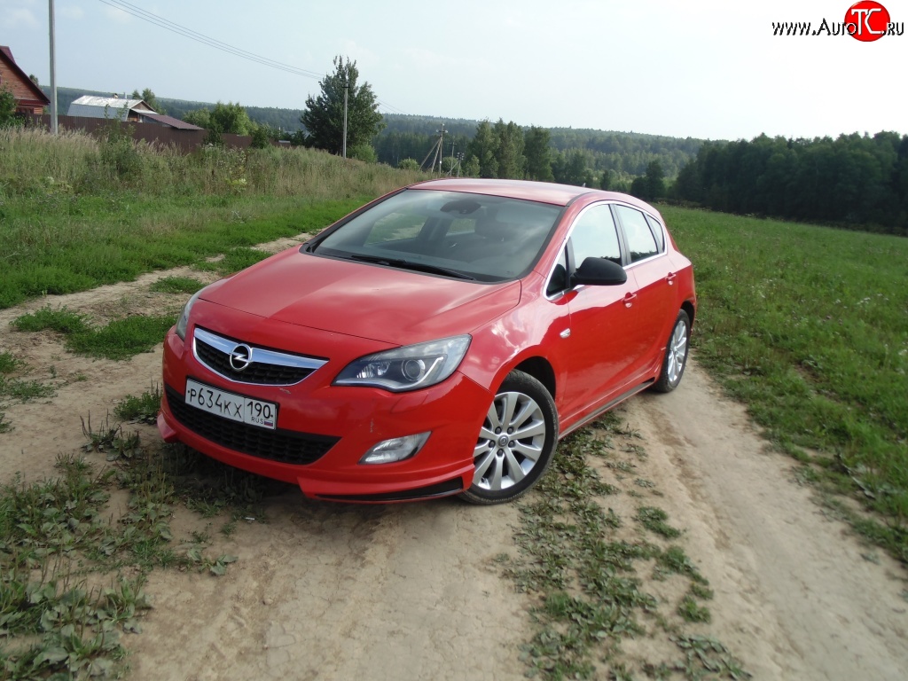 3 999 р. Накладка Sport на передний бампер Opel Astra J хэтчбек 5 дв. дорестайлинг (2009-2012) (Неокрашенная)  с доставкой в г. Воронеж