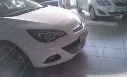 1 539 р. Сетка на бампер GTC Russtal (хром) Opel Astra J хэтчбек 5 дв. дорестайлинг (2009-2012)  с доставкой в г. Воронеж. Увеличить фотографию 2