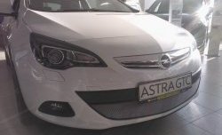 1 539 р. Сетка на бампер GTC Russtal (хром) Opel Astra J хэтчбек 5 дв. дорестайлинг (2009-2012)  с доставкой в г. Воронеж. Увеличить фотографию 3