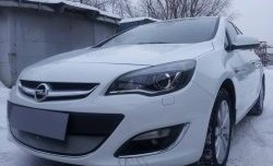 1 539 р. Сетка на бампер Russtal (хром) Opel Astra J хэтчбек 5 дв.  рестайлинг (2012-2017)  с доставкой в г. Воронеж. Увеличить фотографию 3