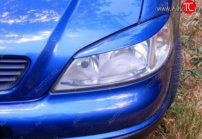 1 699 р. Реснички на фары KAMEI Opel Astra G седан (1998-2005) (Неокрашенные)  с доставкой в г. Воронеж