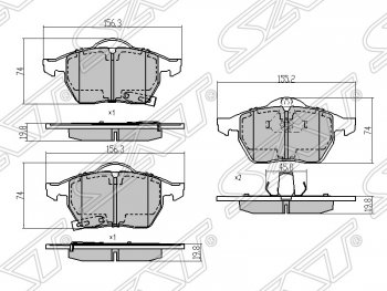 1 039 р. Колодки тормозные SAT (передние)  Opel Astra ( G,  H,  H GTC,  J) - Zafira  В  с доставкой в г. Воронеж. Увеличить фотографию 1