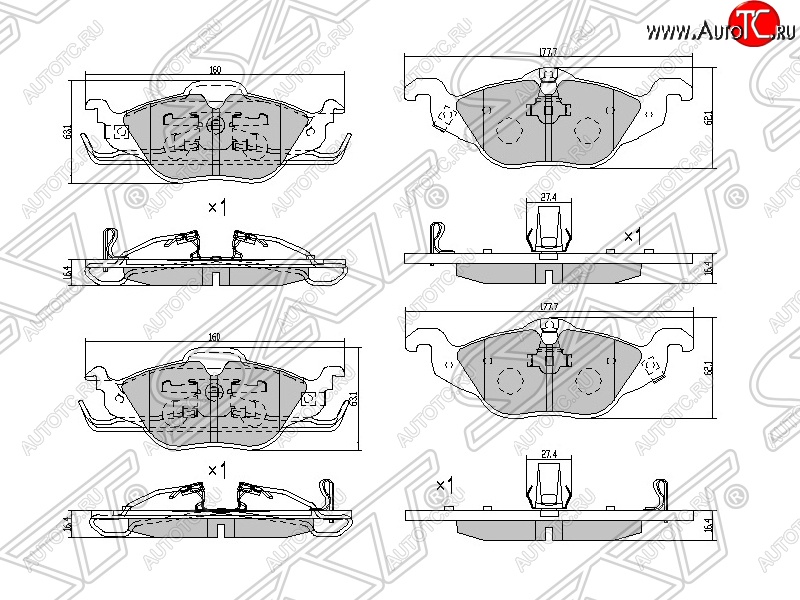 1 399 р. Колодки тормозные SAT (передние)  Opel Astra ( G,  H,  H GTC) - Zafira  A  с доставкой в г. Воронеж