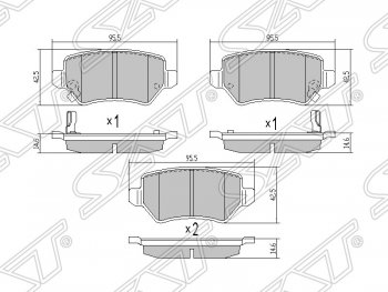 Колодки тормозные SAT (задние) Opel Astra H универсал рестайлинг (2007-2015)