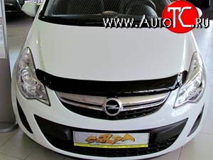 2 069 р. Дефлектор капота NovLine Opel Corsa D   дорестайлинг, хэтчбэк 5 дв. (2006-2010)  с доставкой в г. Воронеж