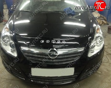 999 р. Дефлектор капота Russtal Opel Corsa D   дорестайлинг, хэтчбэк 5 дв. (2006-2010)  с доставкой в г. Воронеж