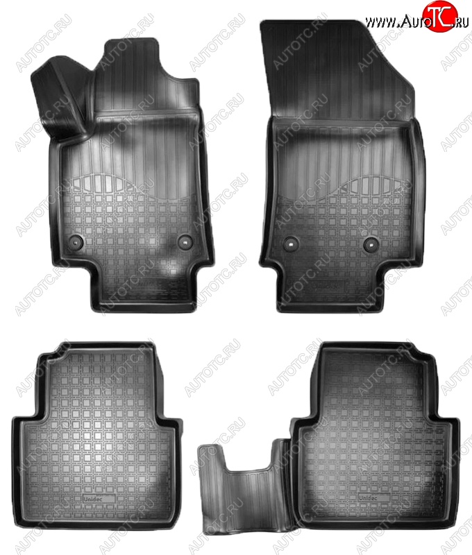 2 189 р. Коврики салонные Noplast (3D)  Opel Crossland  X (2017-2025) (Черные)  с доставкой в г. Воронеж