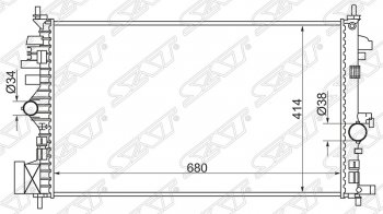 4 649 р. Радиатор двигателя (трубчатый, 1.6/1.8, МКПП/АКПП) SAT Opel Insignia A дорестайлинг седан (2008-2013)  с доставкой в г. Воронеж. Увеличить фотографию 1