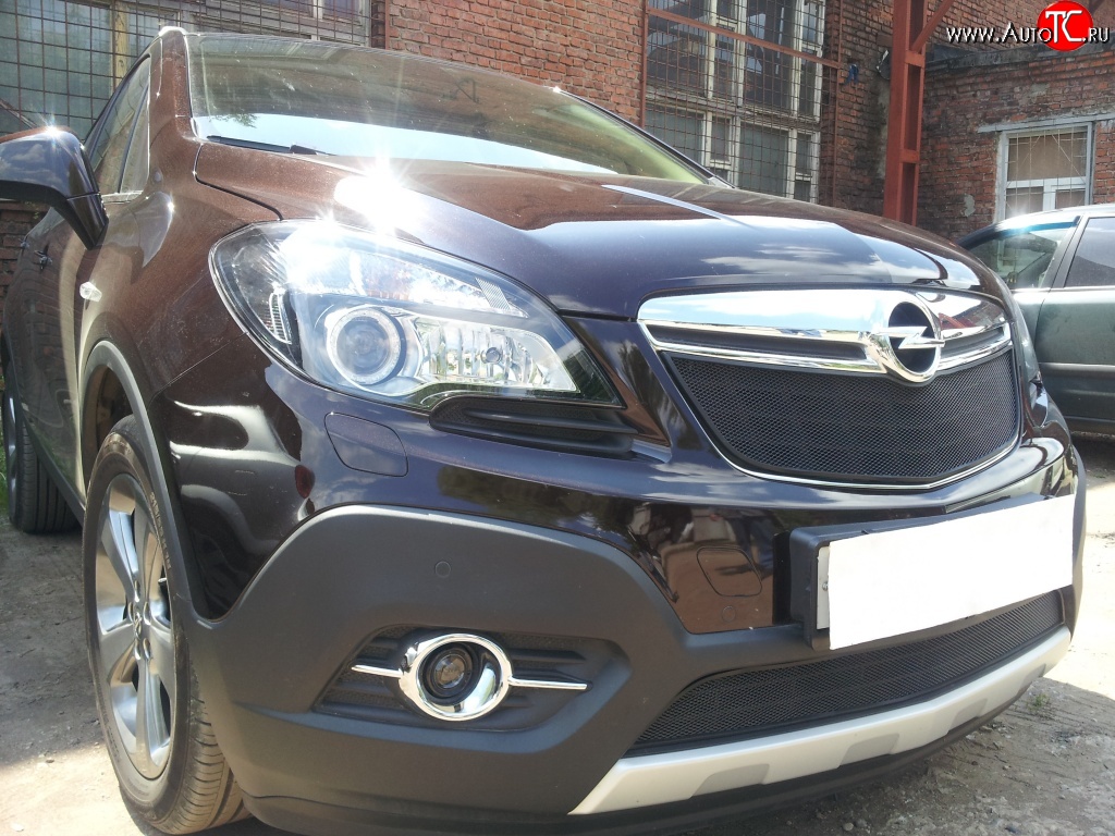 2 099 р. Нижняя сетка на бампер Russtal (черная) Opel Mokka  дорестайлинг (2012-2016)  с доставкой в г. Воронеж