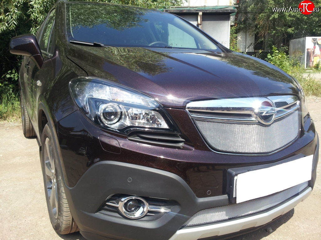 1 539 р. Нижняя сетка на бампер Russtal (хром) Opel Mokka  дорестайлинг (2012-2016)  с доставкой в г. Воронеж