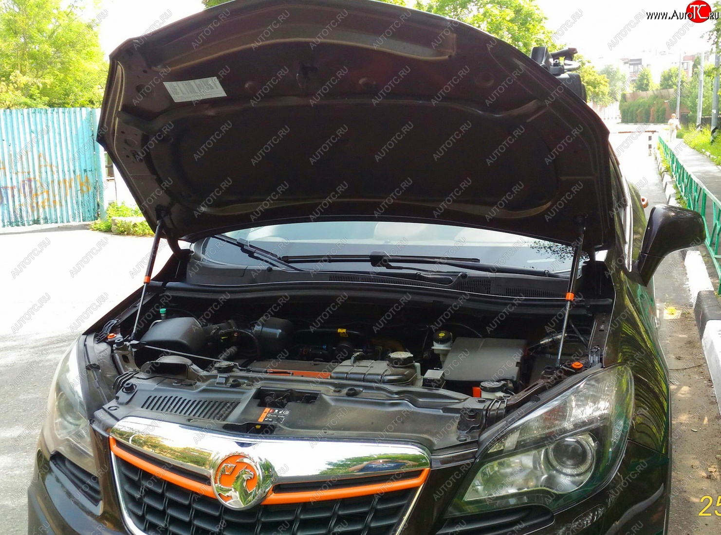2 049 р. Упоры капота Russtal Opel Mokka  дорестайлинг (2012-2016)  с доставкой в г. Воронеж