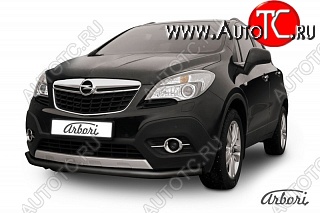 6 389 р. Защита переднего бампера Arbori (черная, 1 труба d57 mm). Opel Mokka  дорестайлинг (2012-2016)  с доставкой в г. Воронеж