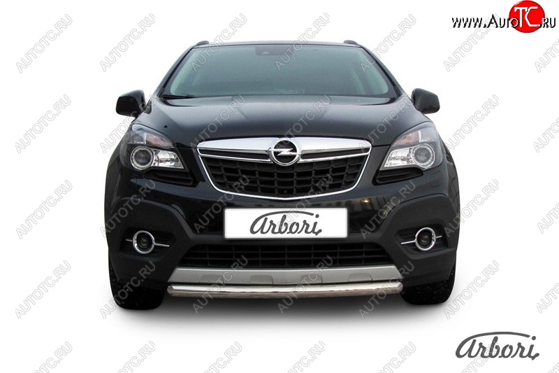 11 159 р. Защита переднего бампера Arbori (короткая, нержавейка, 1 труба d57 mm). Opel Mokka  дорестайлинг (2012-2016)  с доставкой в г. Воронеж