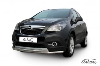 14 363 р. Защита переднего бампера Arbori (нержавейка, 2 трубы d57 и 42 mm) Opel Mokka  дорестайлинг (2012-2016)  с доставкой в г. Воронеж. Увеличить фотографию 2