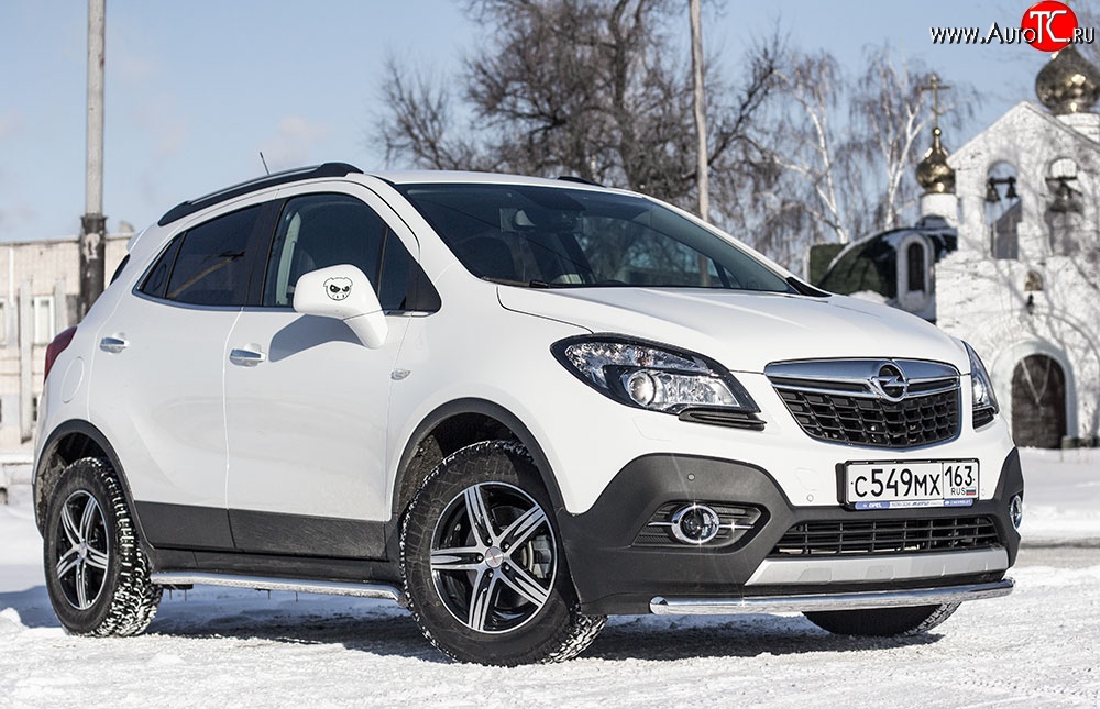 8 099 р. Одинарная защита переднего бампера диаметром 51 мм Petroil Tuning Opel Mokka  дорестайлинг (2012-2016) (привод: передний)  с доставкой в г. Воронеж