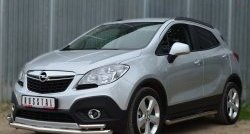 18 999 р. Защита переднего бампера (2 трубыØ63 и 42 мм, нержавейка) SLITKOFF Opel Mokka  дорестайлинг (2012-2016)  с доставкой в г. Воронеж. Увеличить фотографию 4